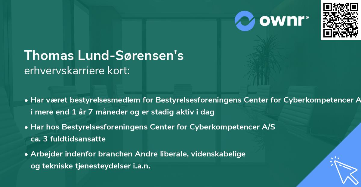 Thomas Lund-Sørensen's erhvervskarriere kort