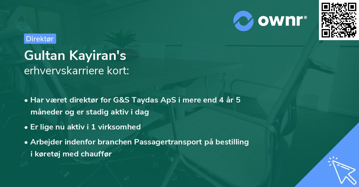 Gultan Kayiran's erhvervskarriere kort