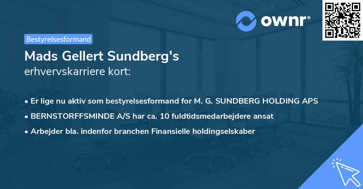 Mads Gellert Sundberg's erhvervskarriere kort