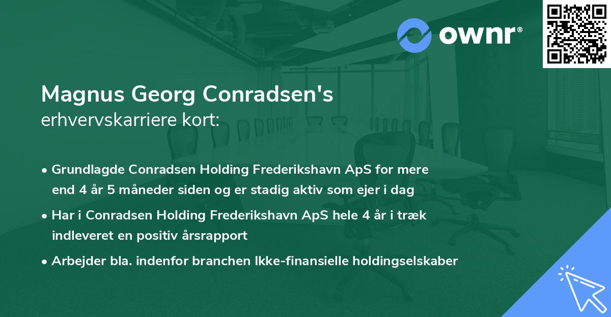Magnus Georg Conradsen's erhvervskarriere kort