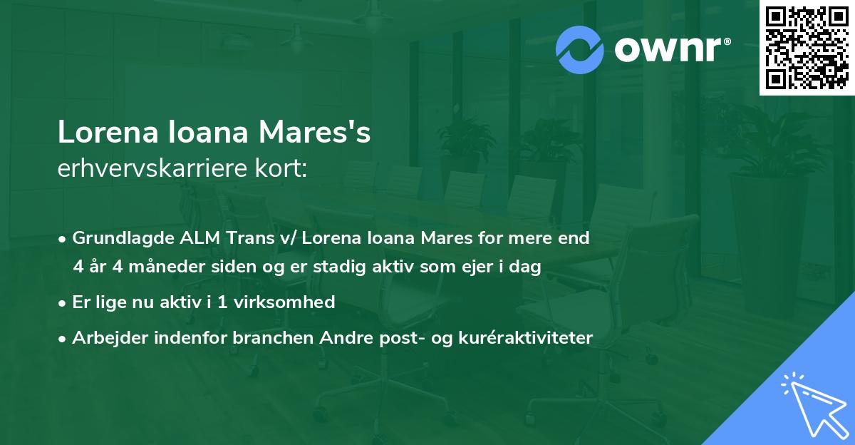 Lorena Ioana Mares's erhvervskarriere kort