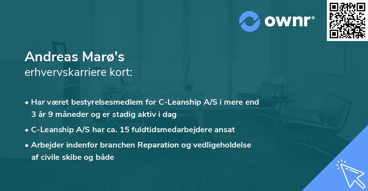 Andreas Marø's erhvervskarriere kort