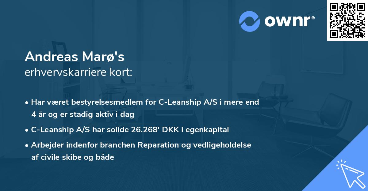 Andreas Marø's erhvervskarriere kort