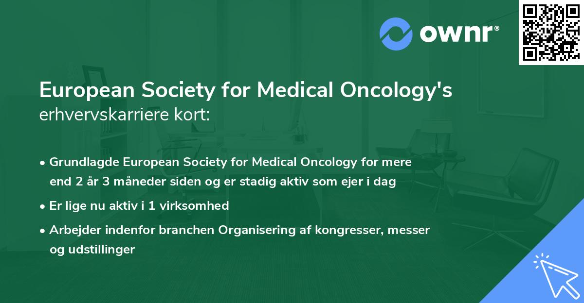 European Society for Medical Oncology's erhvervskarriere kort