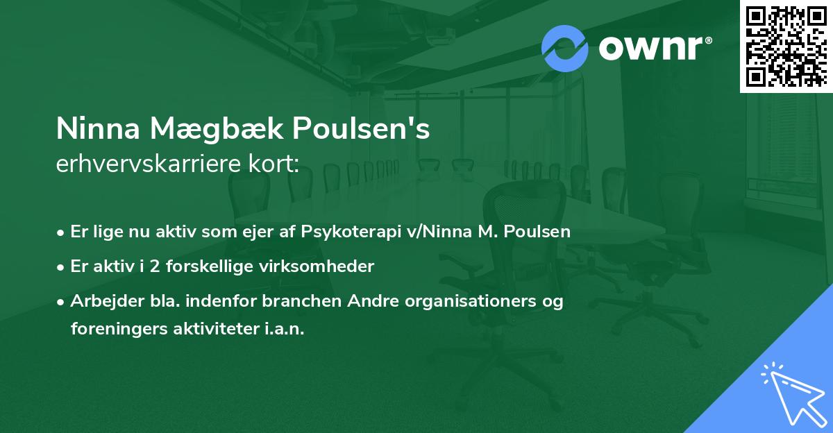 Ninna Mægbæk Poulsen's erhvervskarriere kort