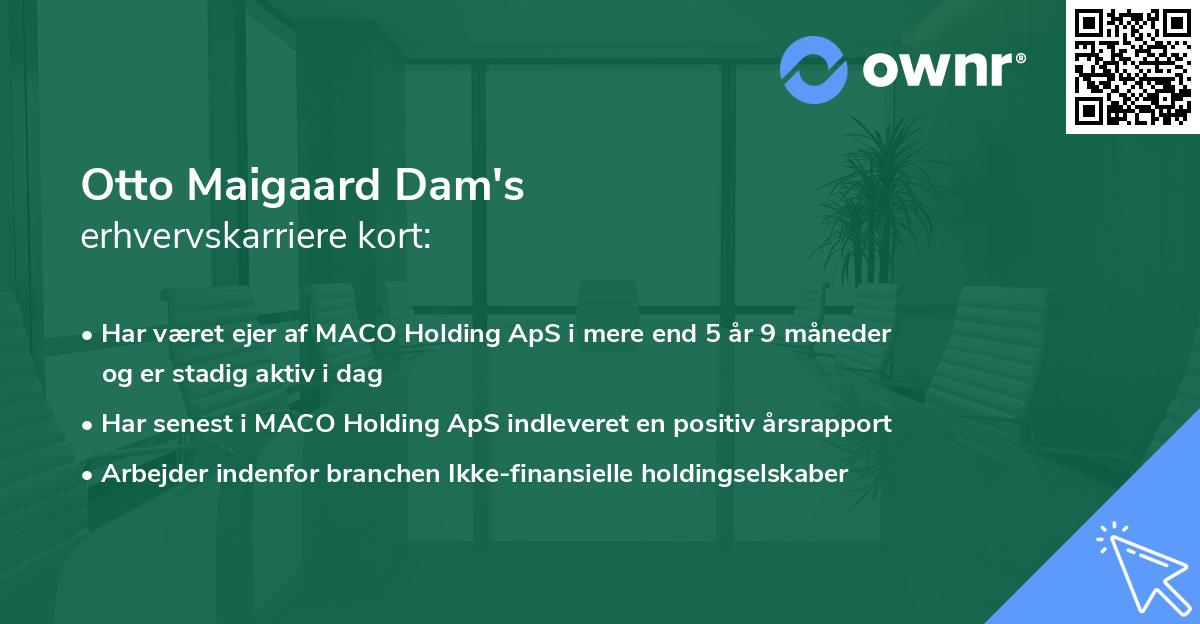 Otto Maigaard Dam's erhvervskarriere kort