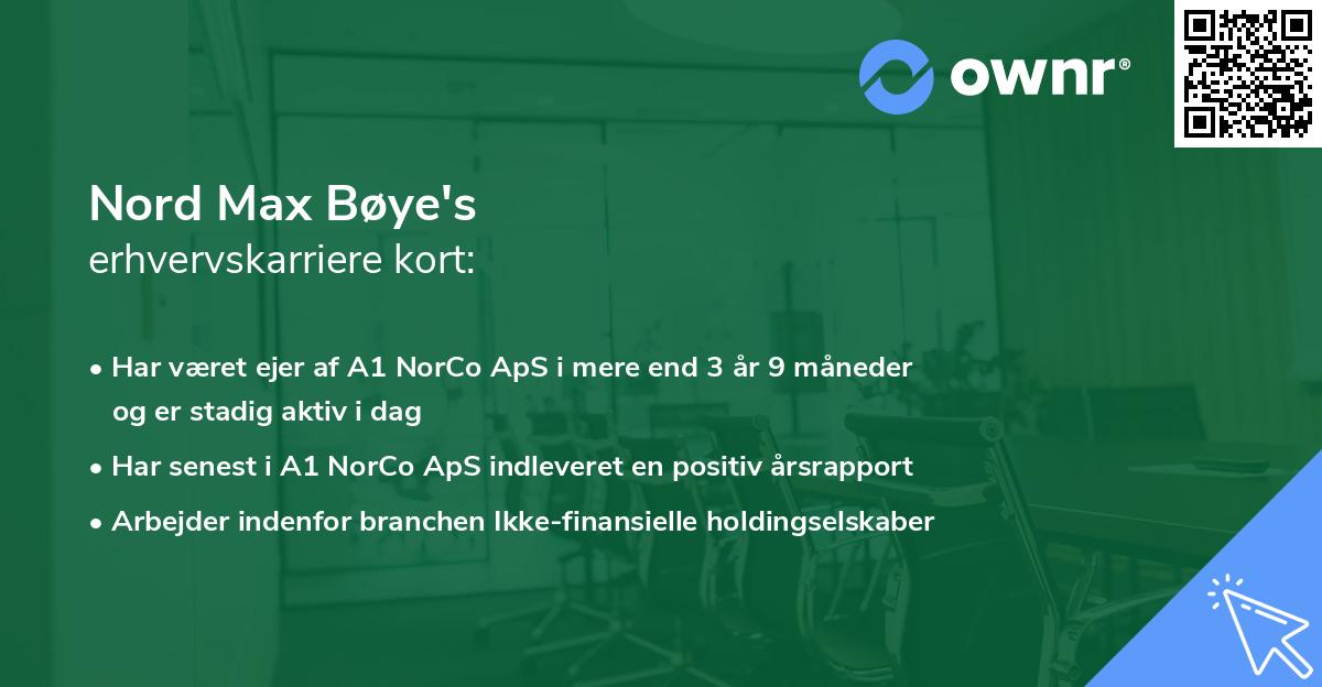 Nord Max Bøye's erhvervskarriere kort