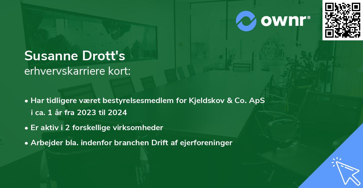 Susanne Drott's erhvervskarriere kort