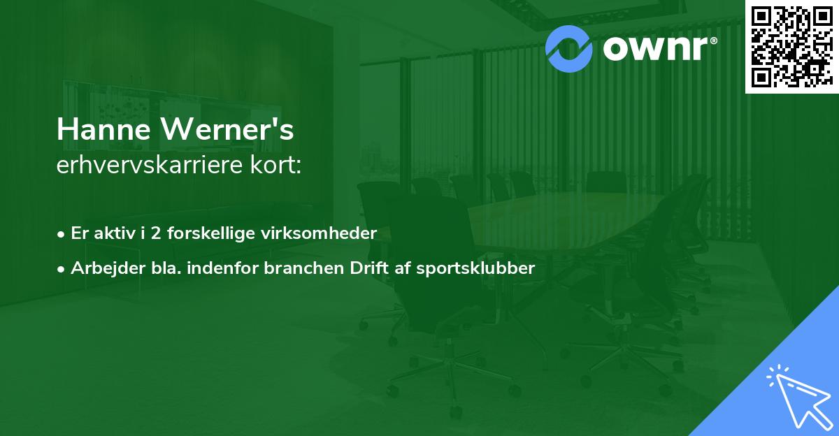 Hanne Werner's erhvervskarriere kort