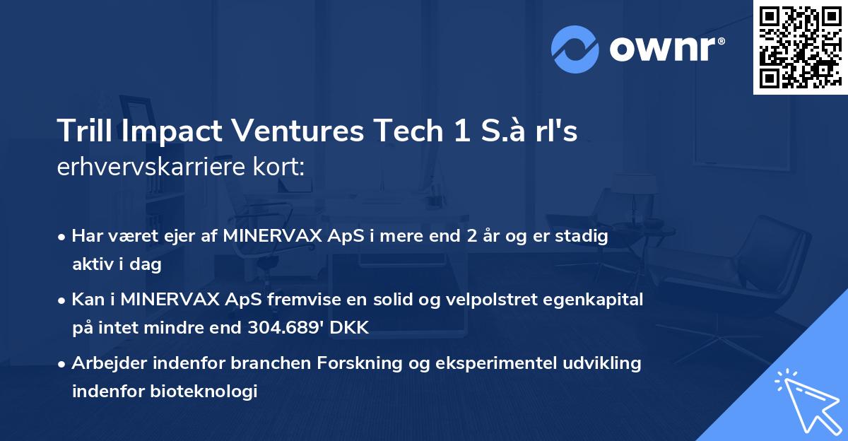 Trill Impact Ventures Tech 1 S.à rl's erhvervskarriere kort