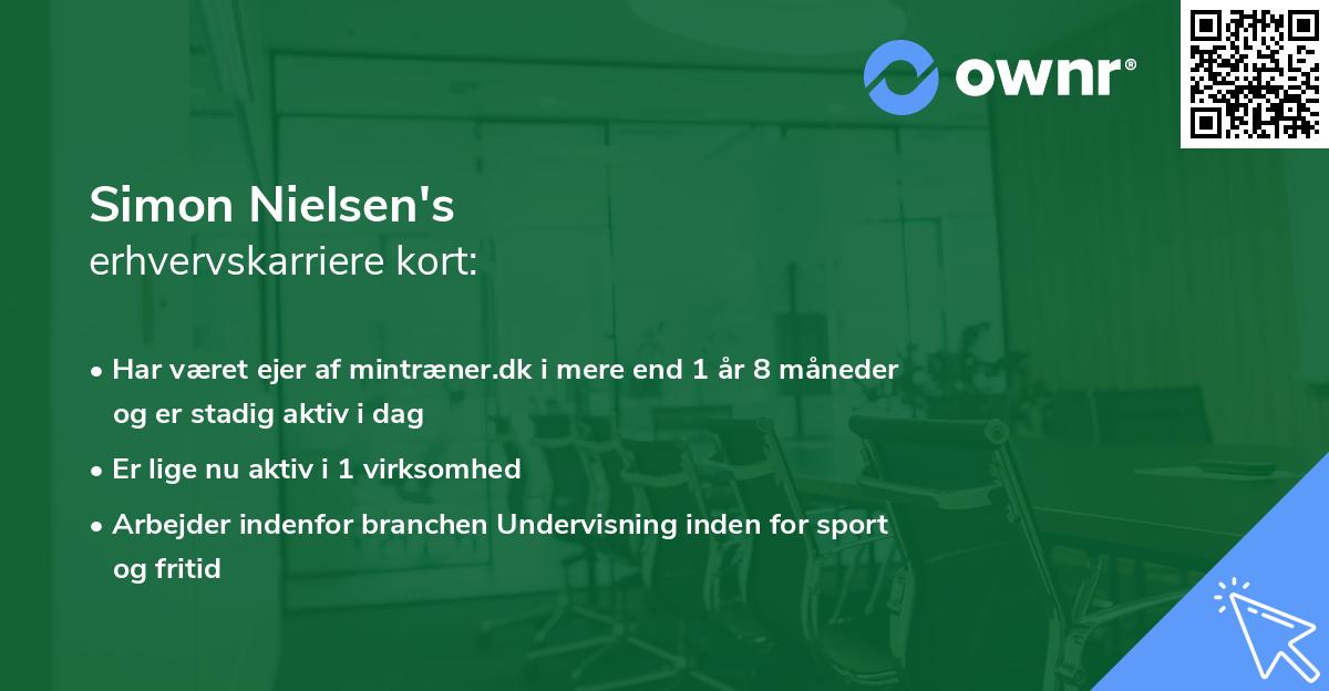 Simon Nielsen's erhvervskarriere kort