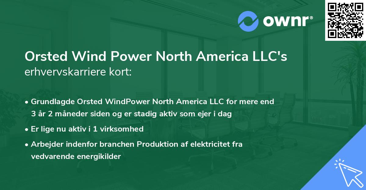Orsted Wind Power North America LLC's erhvervskarriere kort