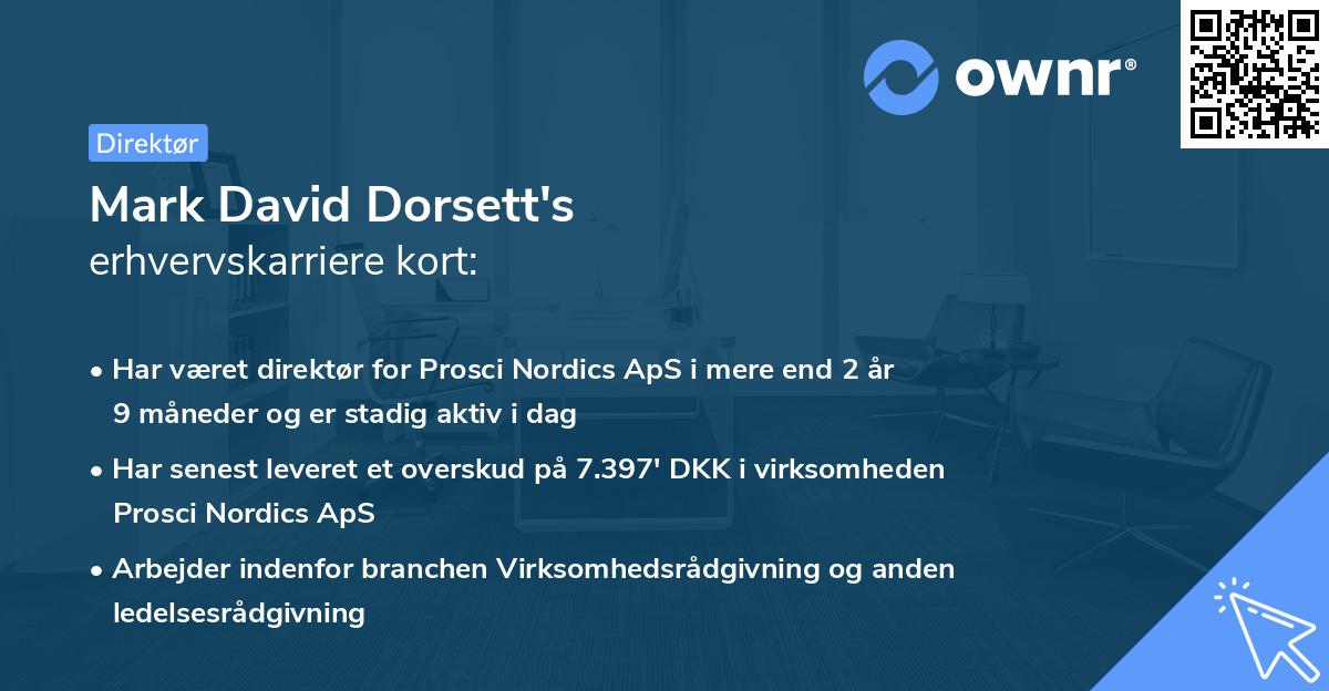 Mark David Dorsett's erhvervskarriere kort