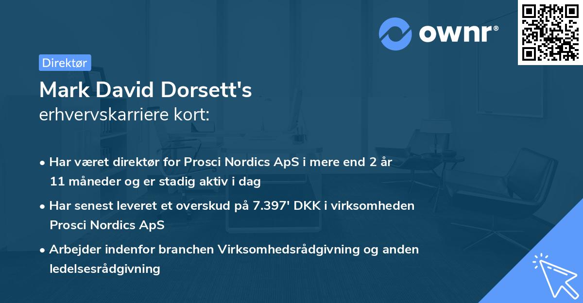 Mark David Dorsett's erhvervskarriere kort