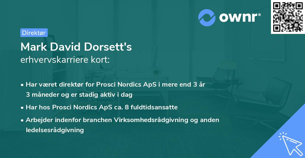 Mark David Dorsett's erhvervskarriere kort