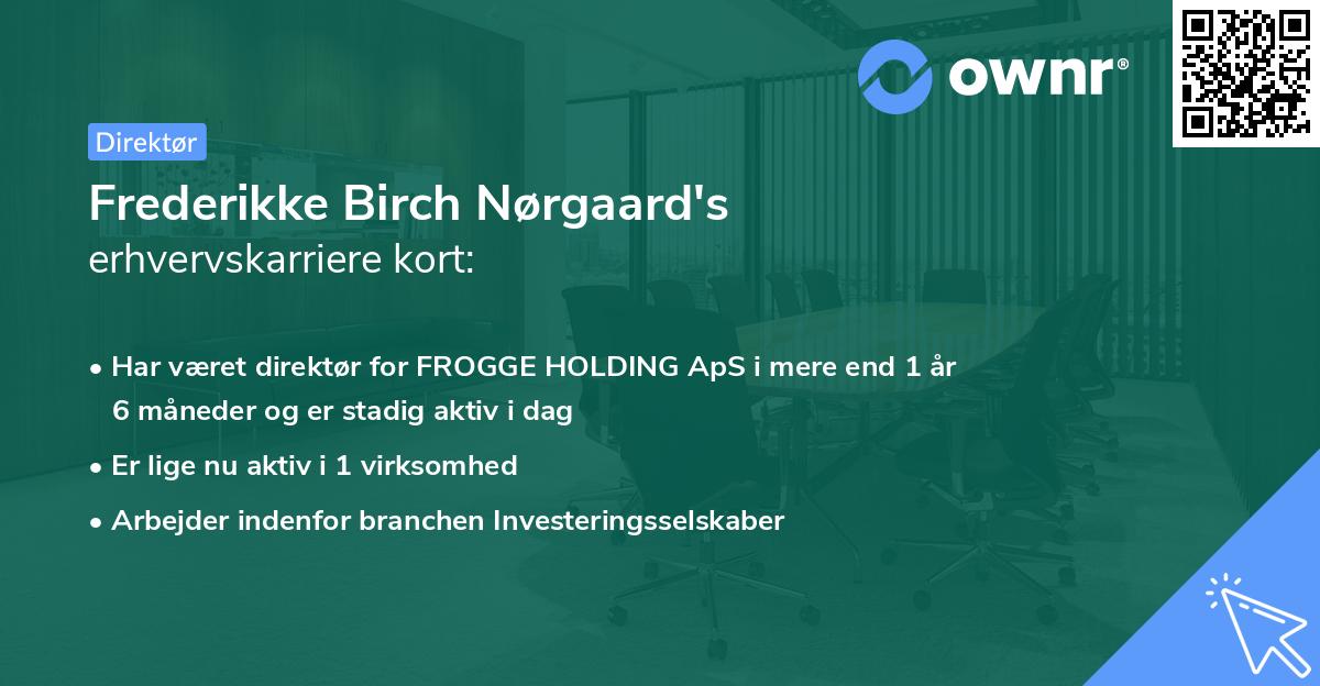 Frederikke Birch Nørgaard's erhvervskarriere kort