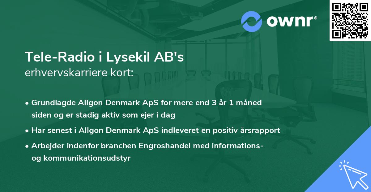 Tele-Radio i Lysekil AB's erhvervskarriere kort