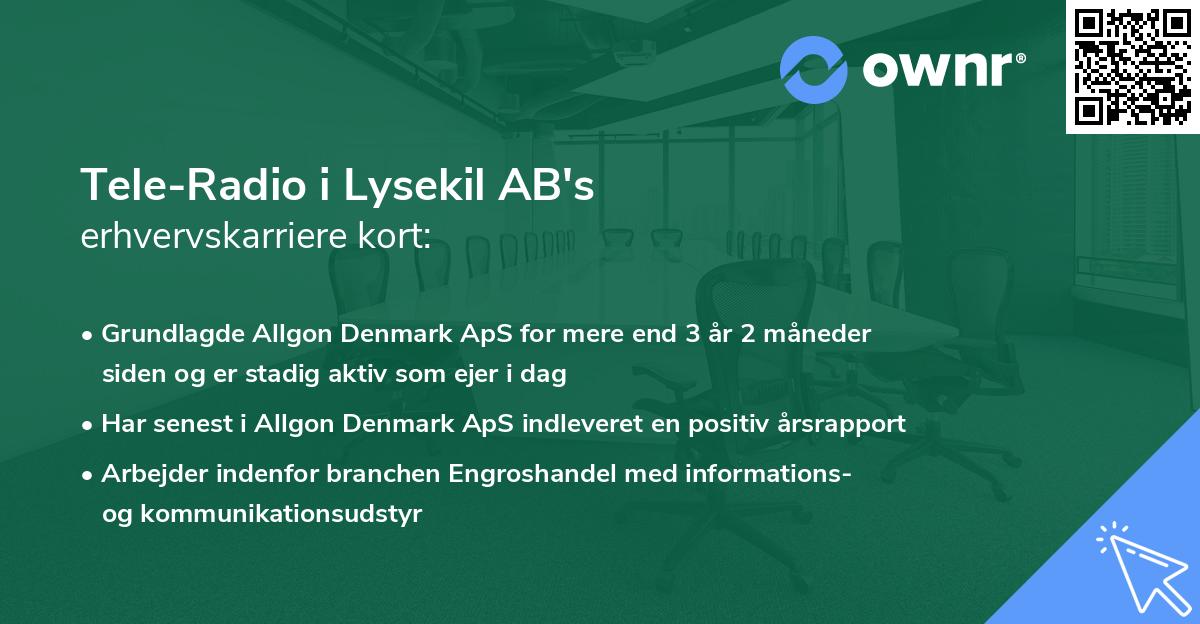 Tele-Radio i Lysekil AB's erhvervskarriere kort