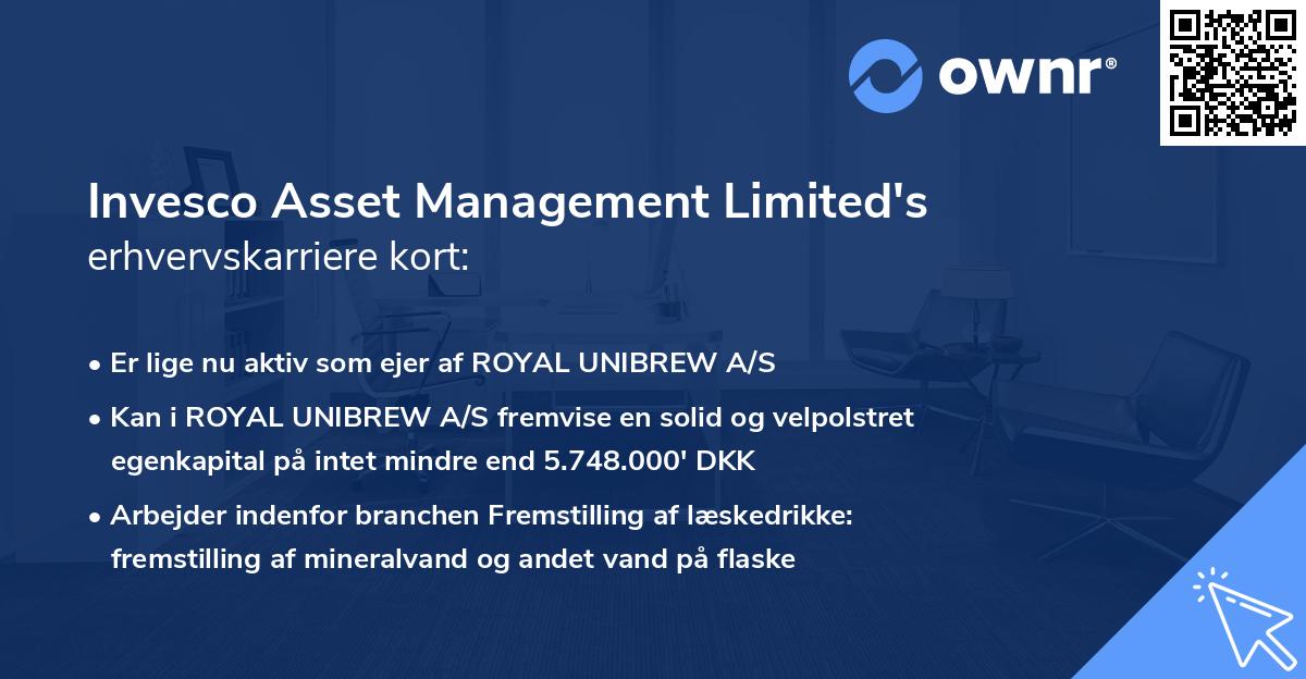Invesco Asset Management Limited's erhvervskarriere kort