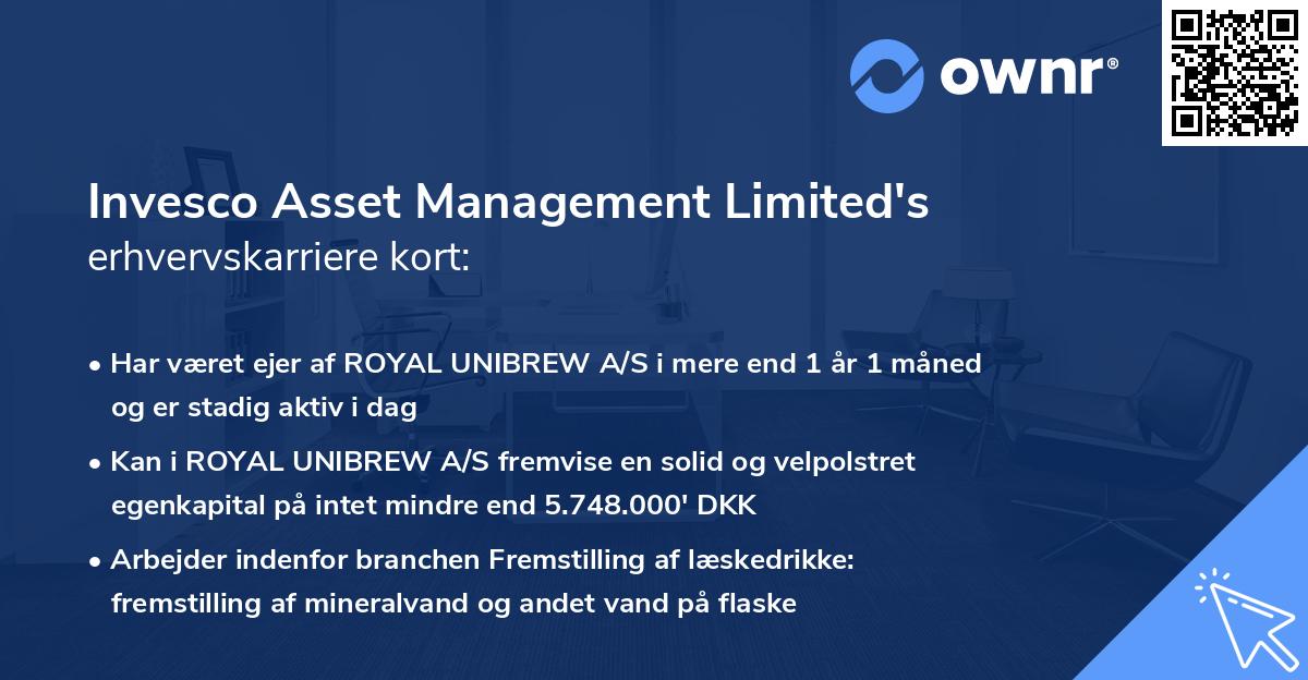 Invesco Asset Management Limited's erhvervskarriere kort