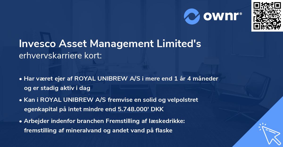 Invesco Asset Management Limited's erhvervskarriere kort