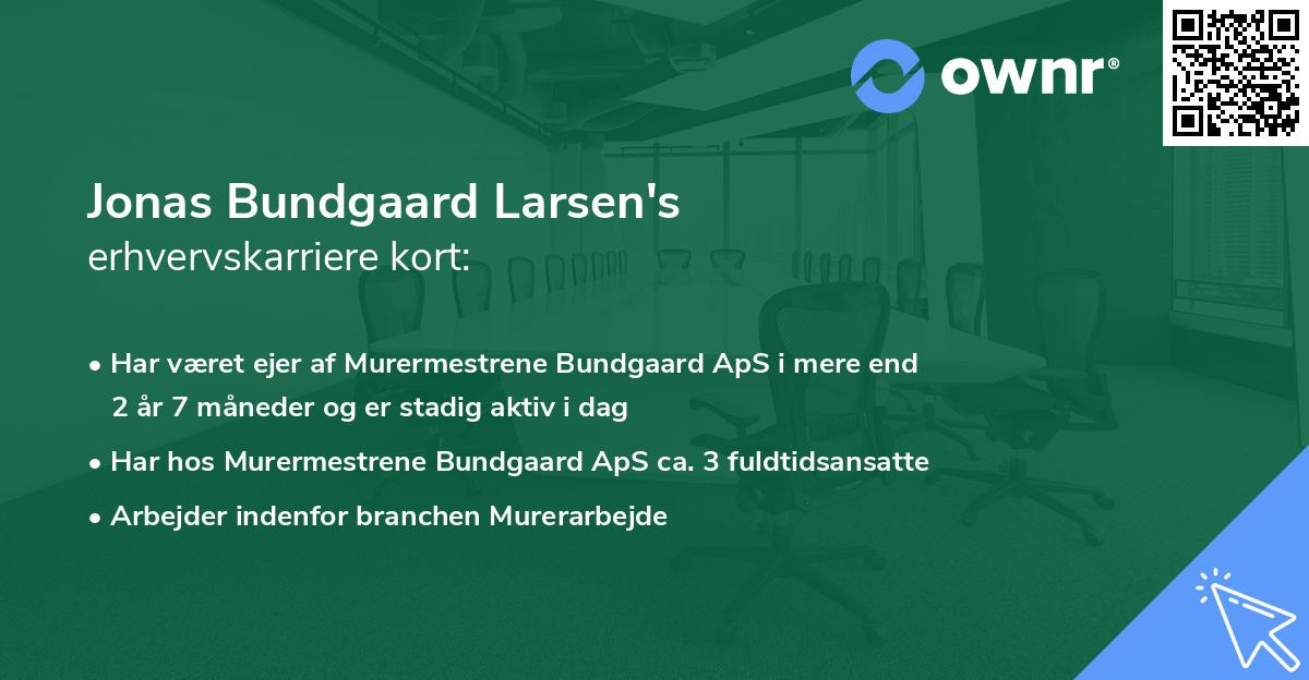 Jonas Bundgaard Larsen's erhvervskarriere kort