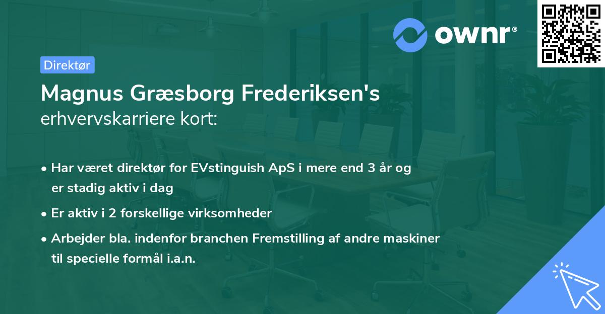 Magnus Græsborg Frederiksen's erhvervskarriere kort