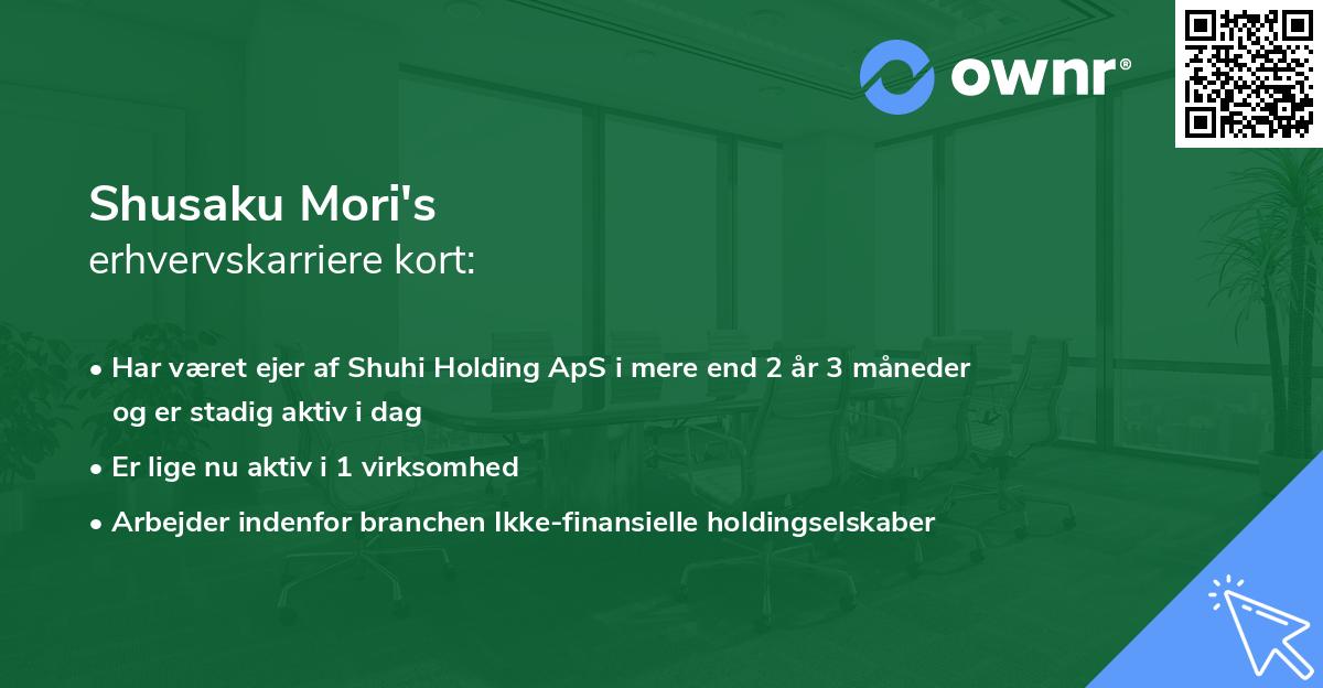Shusaku Mori's erhvervskarriere kort
