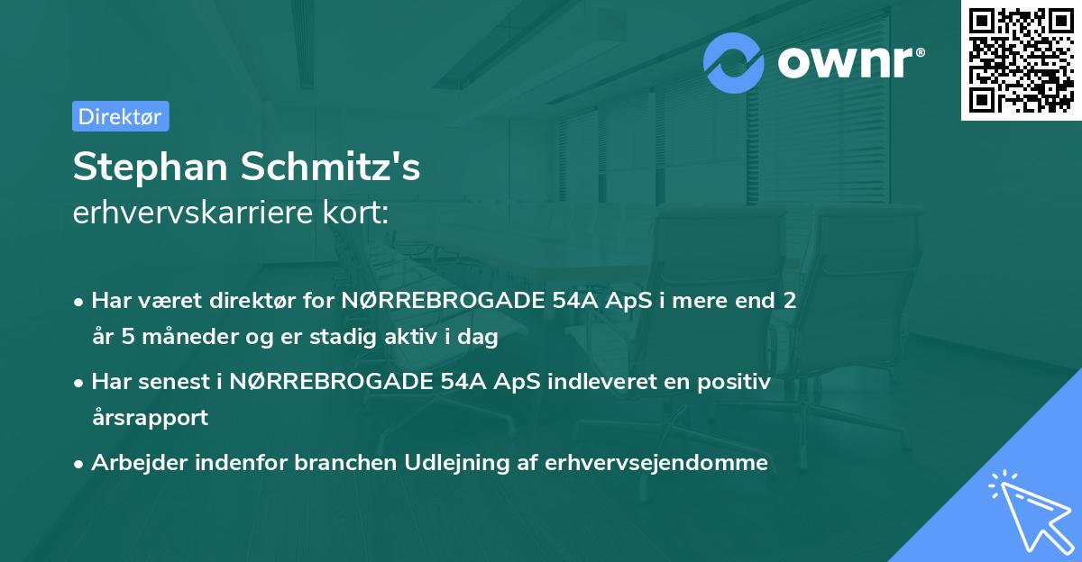 Stephan Schmitz's erhvervskarriere kort
