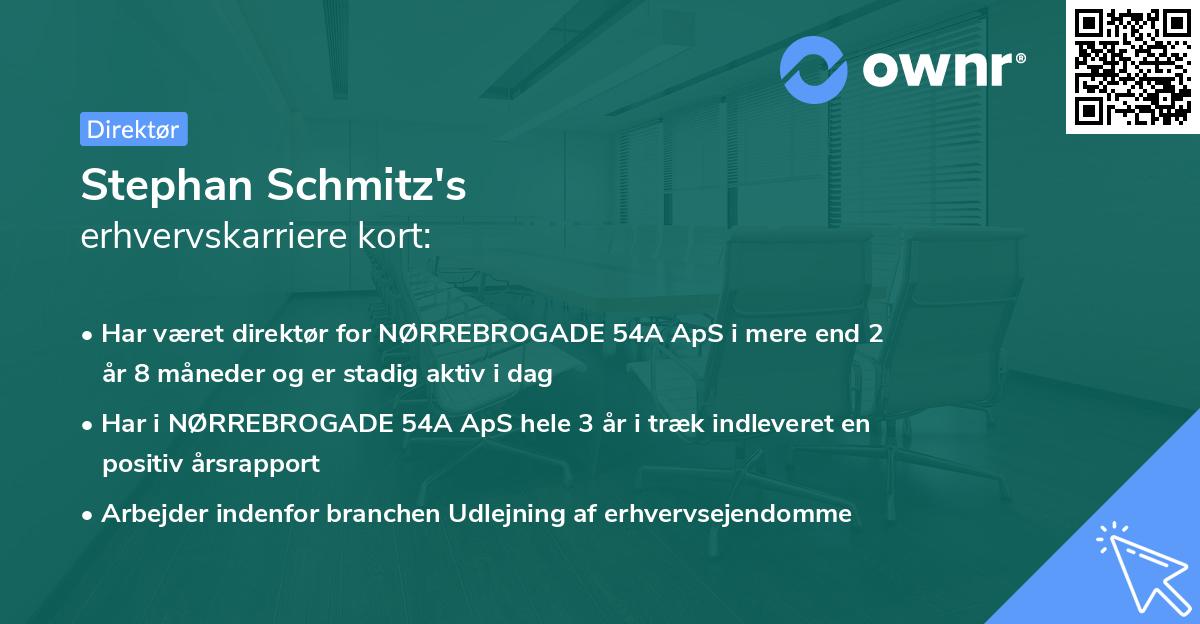 Stephan Schmitz's erhvervskarriere kort