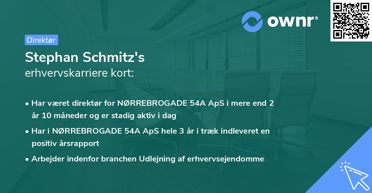 Stephan Schmitz's erhvervskarriere kort