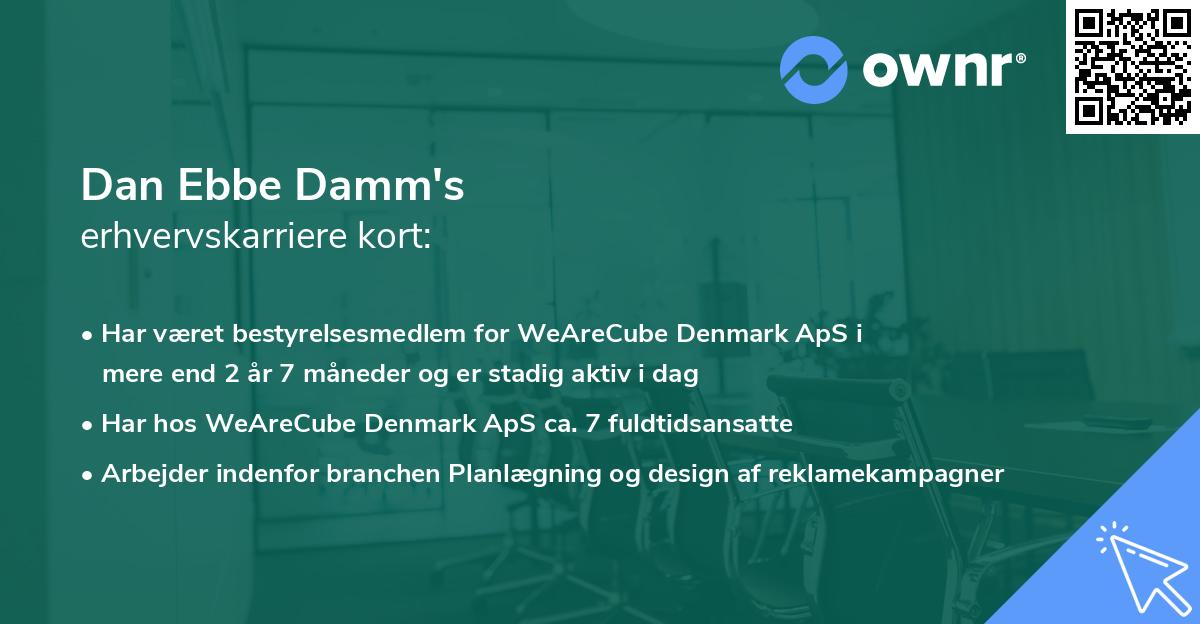 Dan Ebbe Damm's erhvervskarriere kort