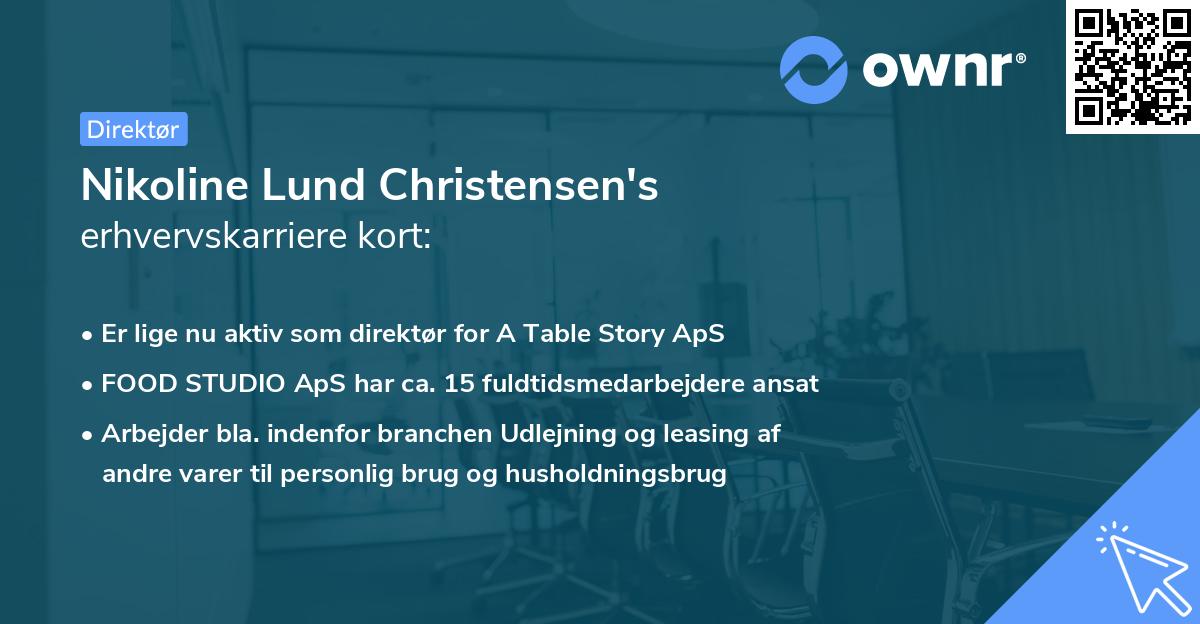 Nikoline Lund Christensen's erhvervskarriere kort