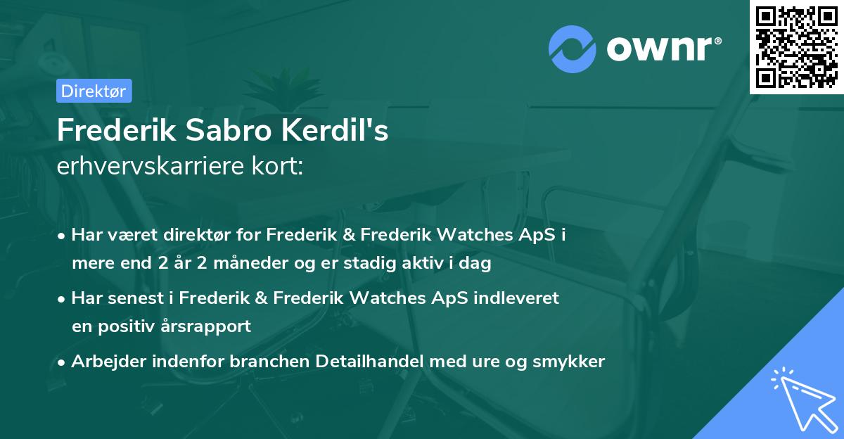 Frederik Sabro Kerdil's erhvervskarriere kort