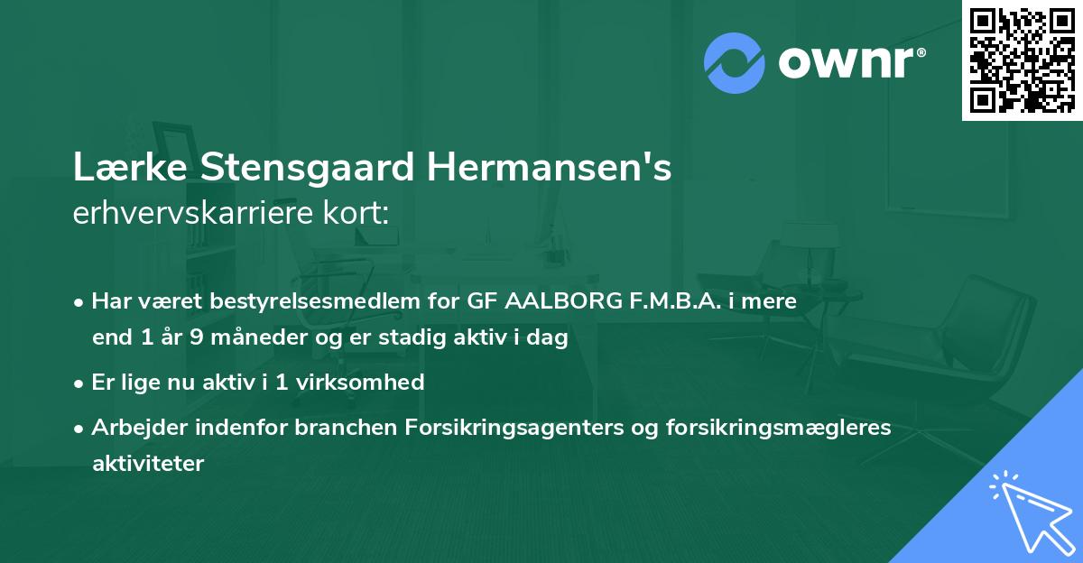 Lærke Stensgaard Hermansen's erhvervskarriere kort