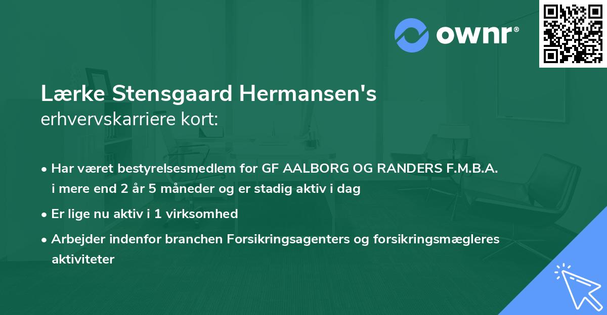 Lærke Stensgaard Hermansen's erhvervskarriere kort