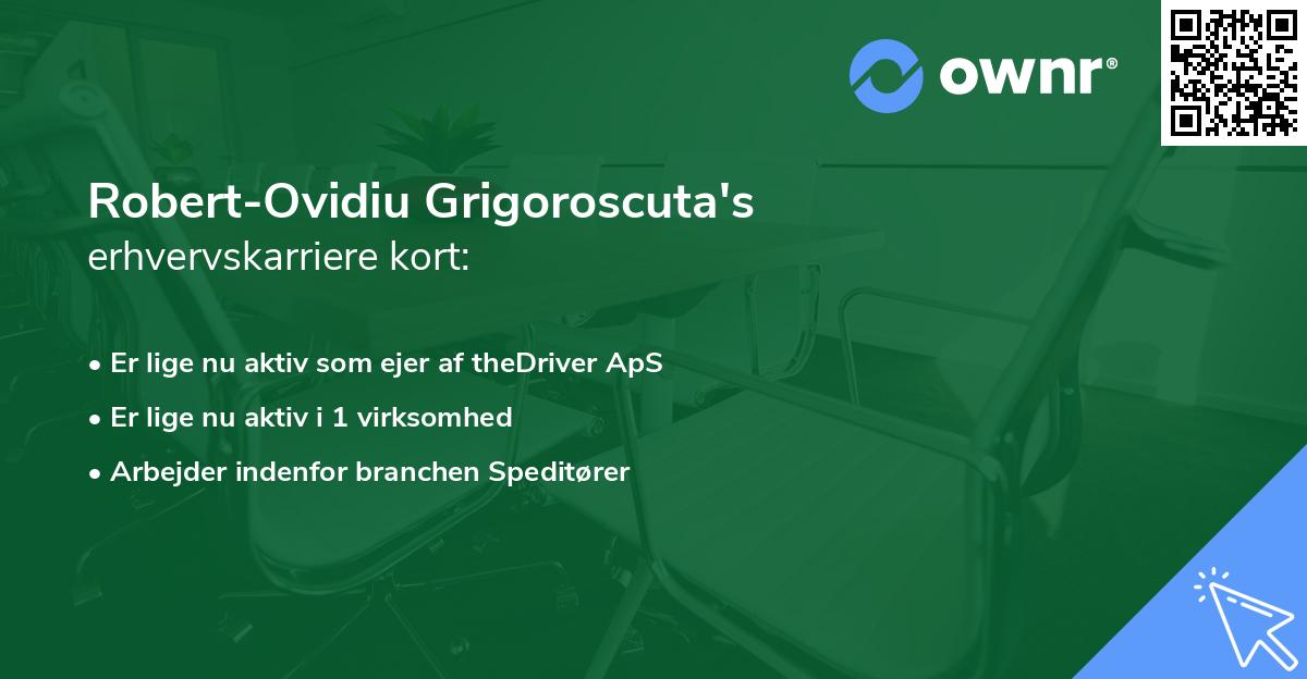 Robert-Ovidiu Grigoroscuta's erhvervskarriere kort