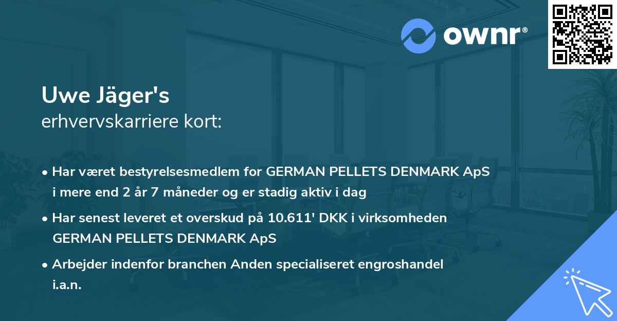 Uwe Jäger's erhvervskarriere kort