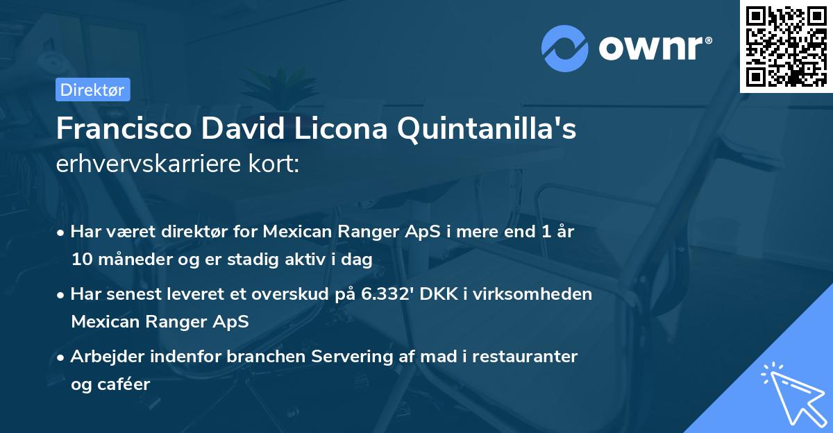 Francisco David Licona Quintanilla's erhvervskarriere kort