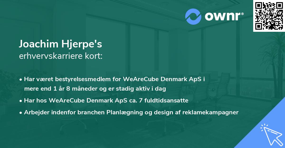 Joachim Hjerpe's erhvervskarriere kort