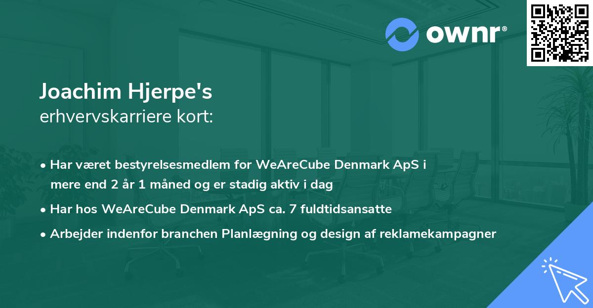 Joachim Hjerpe's erhvervskarriere kort