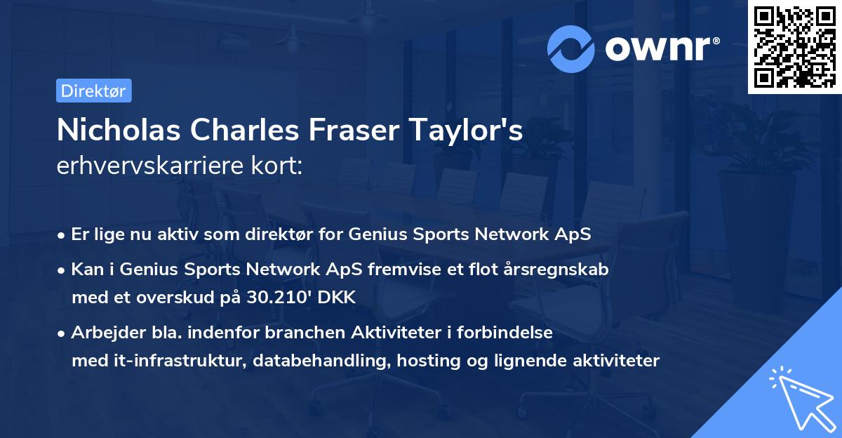 Nicholas Charles Fraser Taylor's erhvervskarriere kort