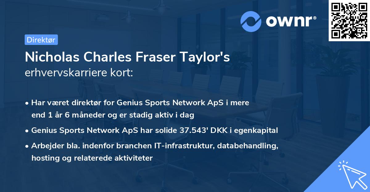 Nicholas Charles Fraser Taylor's erhvervskarriere kort