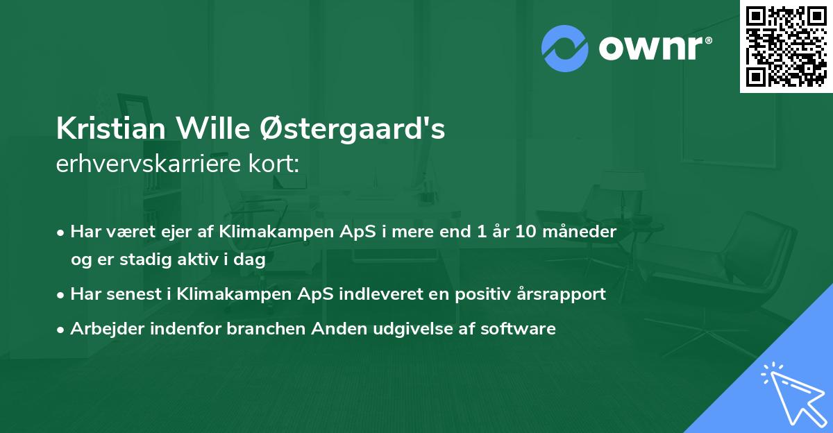 Kristian Wille Østergaard's erhvervskarriere kort