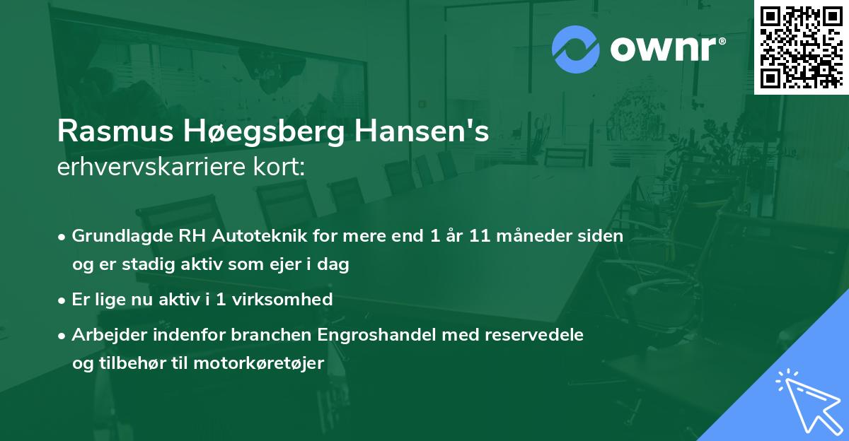 Rasmus Høegsberg Hansen's erhvervskarriere kort