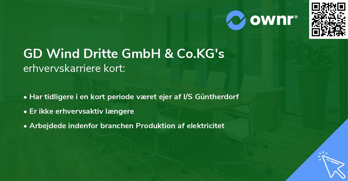 GD Wind Dritte GmbH & Co.KG's erhvervskarriere kort