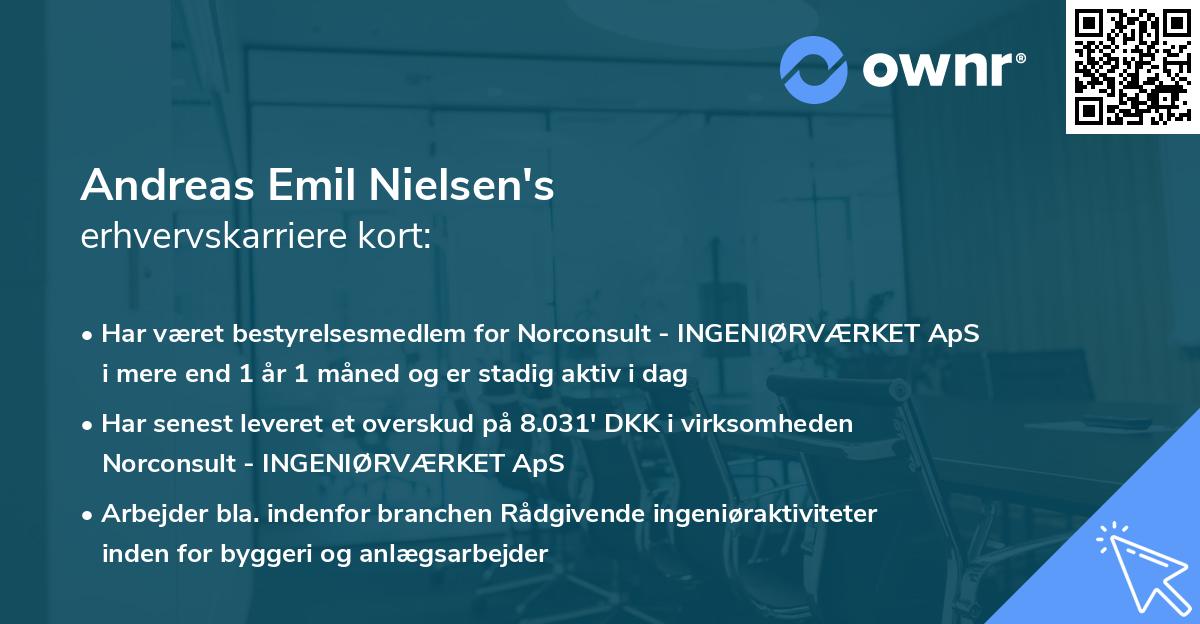 Andreas Emil Nielsen's erhvervskarriere kort