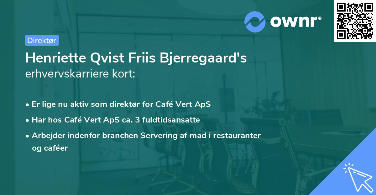 Henriette Qvist Friis Bjerregaard's erhvervskarriere kort