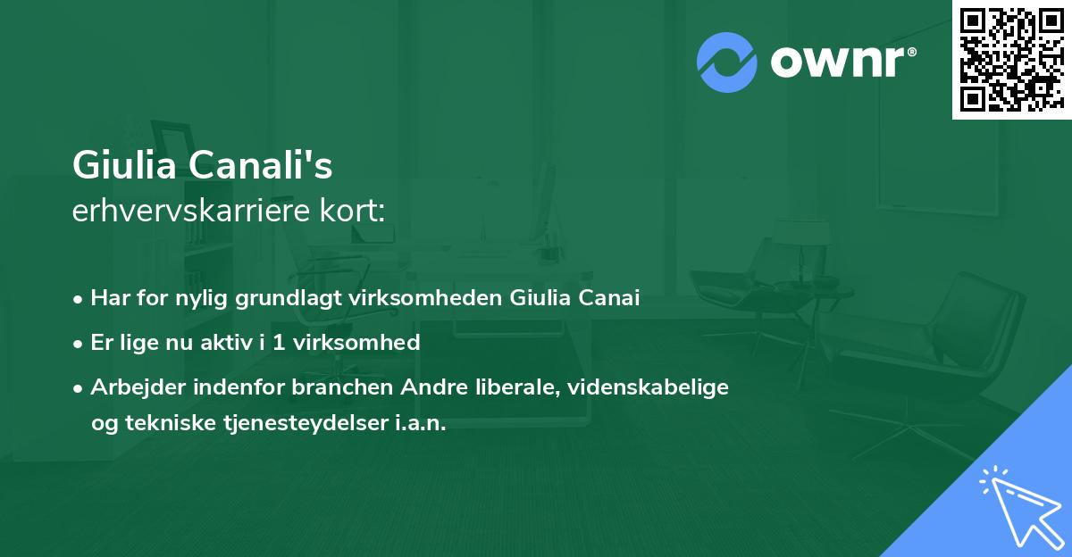 Giulia Canali's erhvervskarriere kort