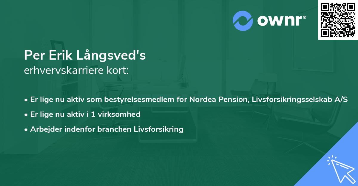 Per Erik Långsved's erhvervskarriere kort